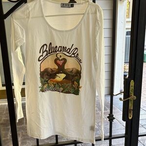 NEW POL White Long Sleeve Graphic Tee – Medium Tall Fit